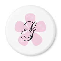 Pink Flower Monogram G Magnet
