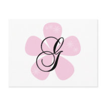 Pink Flower Monogram G Post Card