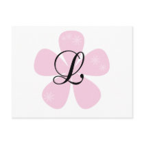 Pink Flower Monogram L Postcards