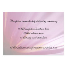 Pink Flower Petal Reception Card Business Card Template