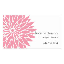 Pink Flower Power Chic Stylish Business Cards