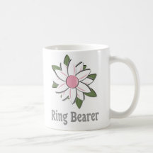 Pink Flower Ring Bearer Coffee Mugs