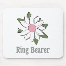 Pink Flower Ring Bearer Mouse Mat