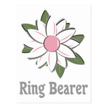 Pink Flower Ring Bearer Postcards