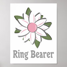Pink Flower Ring Bearer Posters