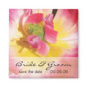 Pink Flower Save the Date Fridge Magnet