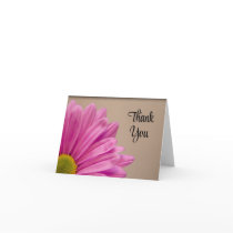 Pink Flower Thank You Note Card