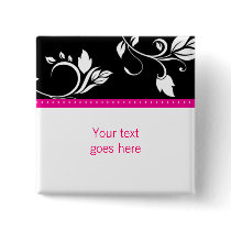 PInk Flower trendy Swirls custom brooch / pin