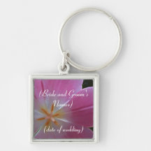 Pink Flower Wedding Keyring Key Chain