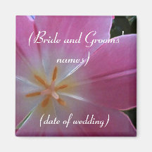 Pink Flower Wedding Refrigerator Magnet