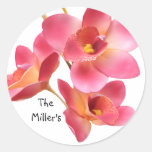 Pink Flowered Wedding Sticker Template