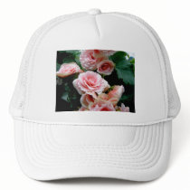 Pink Flowering Begonia Baseball Hat