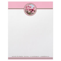 Pink Flowering Branch Letterhead - Pink