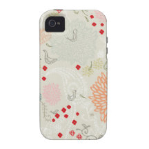 Pink flowers and little birds wallpaper iPhone 4/4S cases