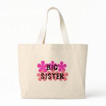 Pink Flowers Big Sister Tote Bag