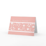Pink Flowers Bridesmaid Invitation Card