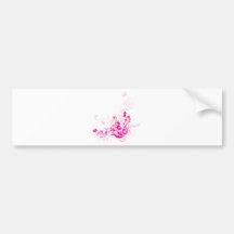 Pink flowers bumper sticker