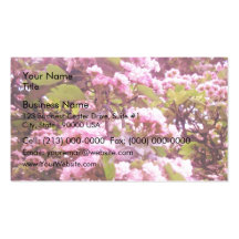 Pink flowers business card template
