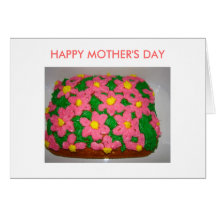 Pink Flowers Cake, HAPPY MOTHER'S DAY Card
