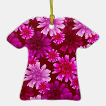 Pink Flowers Christmas Tree Ornaments