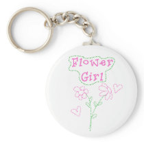 Pink Flowers Flower Girl Key Chains