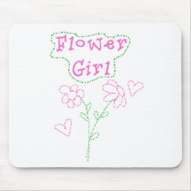 Pink Flowers Flower Girl Mouse Mat