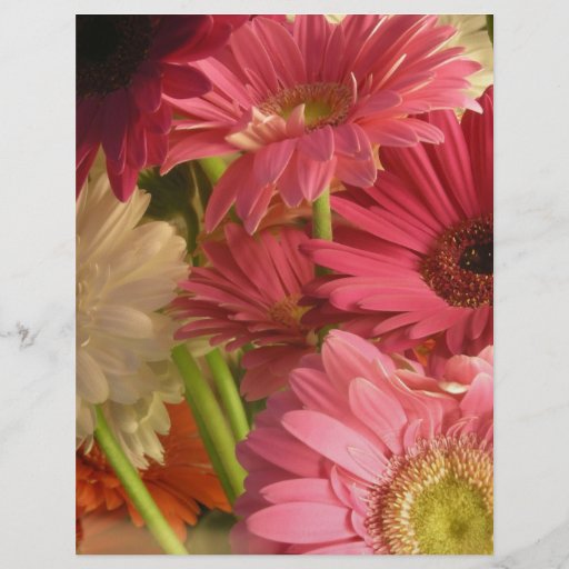Pink flowers flyer design