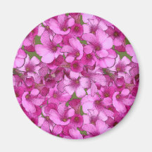 Pink Flowers Fridge Magnet