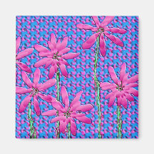 Pink Flowers Fridge Magnet