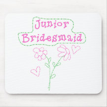 Pink Flowers Junior Bridesmaid Mouse Mats
