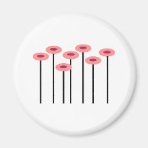 Pink Flowers Magnets