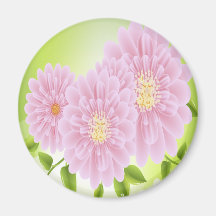 Pink Flowers Magnets