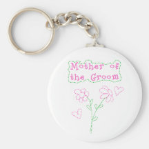 Pink Flowers Mother of  Groom Key Chain