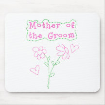Pink Flowers Mother of  Groom Mouse Pads