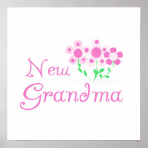 Pink Flowers New Grandma Gifts Print
