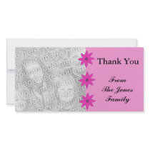 pink flowers photo card template