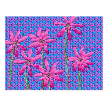 Pink Flowers Postcard