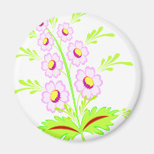 Pink Flowers Refrigerator Magnet