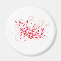 Pink Flowers Refrigerator Magnet