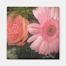 Pink Flowers Refrigerator Magnets