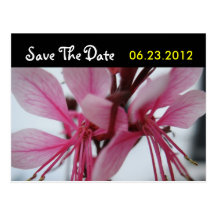 Pink Flowers Save The Date Wedding Postcard