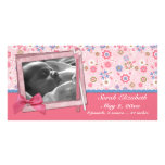 Pink Flowers Scrap Style Photo Card Template