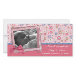 Pink Flowers Scrap Style Photo Card Template