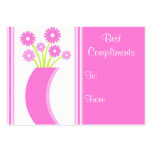 Pink flowers vase - Card Business Card Templates