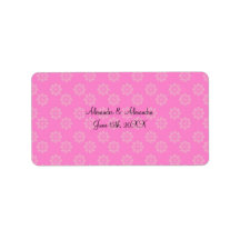 Pink flowers wedding favours address labels