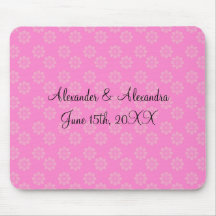 Pink flowers wedding favours mouse pad