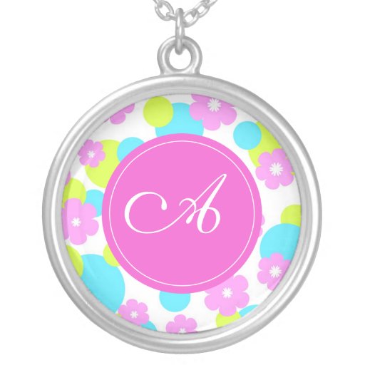 Pink flowers with "A" monogram Custom Jewelry