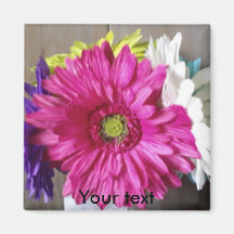 Pink flowers, Your text magnet