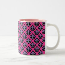 Pink Fluer de Lis Cup Tasses