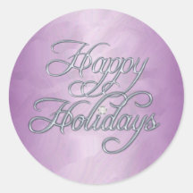 Pink Foil Happy Holidays Diamond Sticker